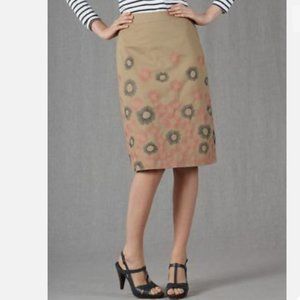 Boden Sunburst Camel Khaki Skirt Abstract Pink Navy Blue pencil skirt